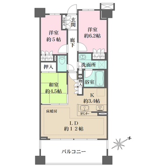 ザ・パークハウス港北高田の間取図
