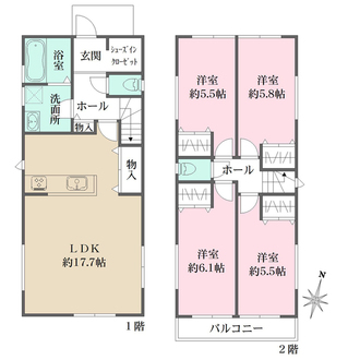 2号棟の間取図