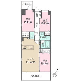 藤和シティホームズ横浜蒔田クレーデルコートの間取図