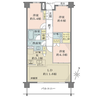 ザ・パークハウス横浜浦島丘の間取図