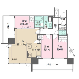 リビオタワー羽沢横浜国大の間取図