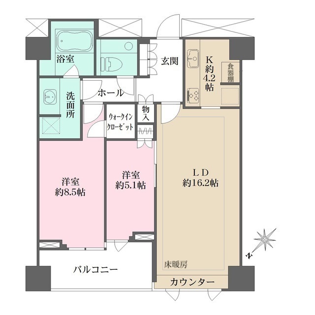 南青山テラス常盤松フォレストC棟の間取図