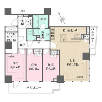ザ・パークハウス三田ガーデン　タワー棟の間取図