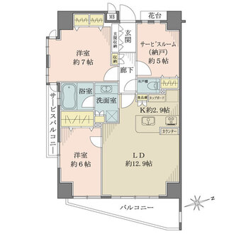 中葛西グリーンホームズIIIの間取図