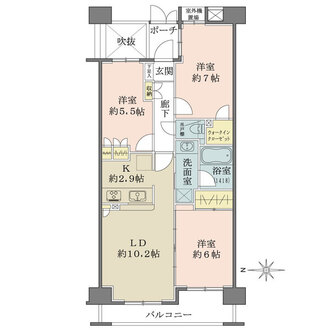 コスモ菊川の間取図