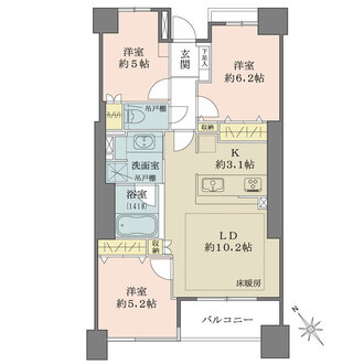 クレッセント東京ヴュータワーの間取図