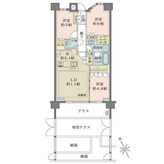 ザ・パークハウス 船堀テラスの間取図