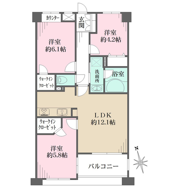 藤和シティホームズ碑文谷の間取図