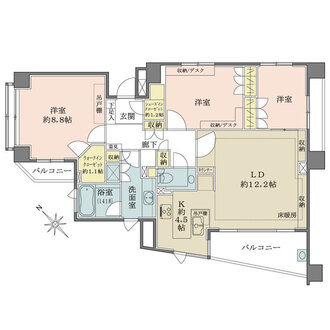 駒場パーク・ホームズの間取図