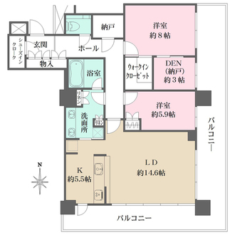 ザ・リバープレイスイーストタワーの間取図