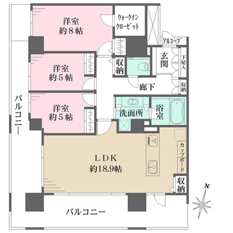深沢ハウスＤ棟の間取図