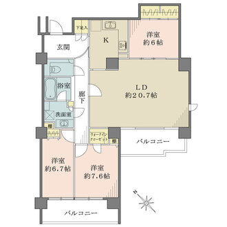 パークハウス多摩川南参番館の間取図