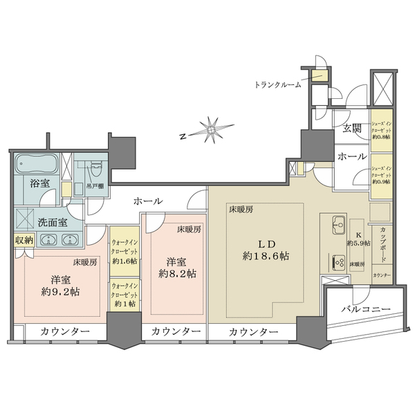 ザ・パークハウスグラン三番町26の間取図