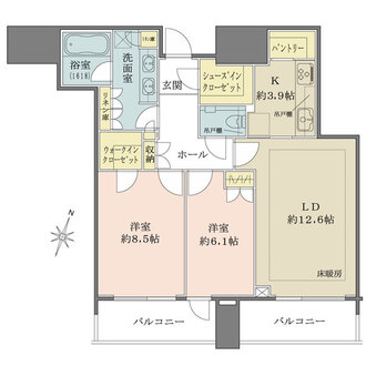 赤坂タワーレジデンス　ＴＯＰ　ＯＦ　ＴＨＥ　ＨＩＬＬの間取図