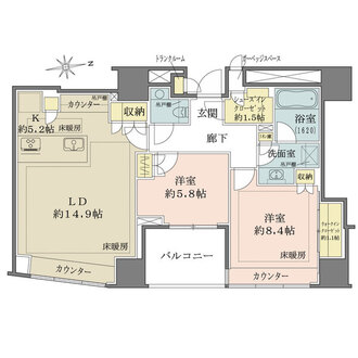 ザ・パークハウスグラン三番町26の間取図