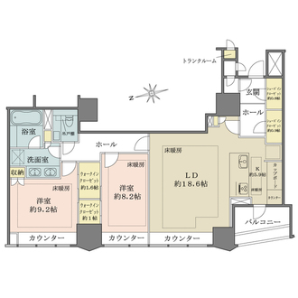 ザ・パークハウスグラン三番町26の間取図
