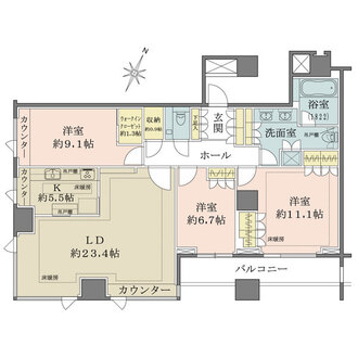 番町パークハウスの間取図