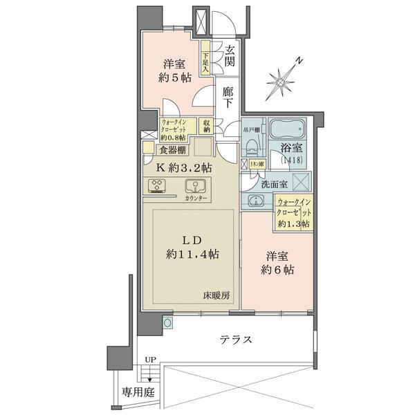 ザ・パークハウス東雪谷の間取図