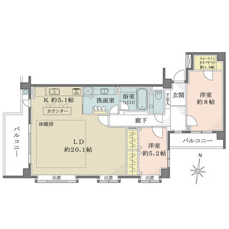 デュオヒルズ御殿山の間取図
