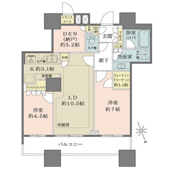 パークシティ大崎ザ・タワーの間取図