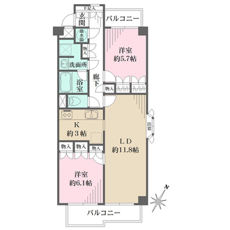 藤和島津山コープの間取図