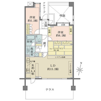 パークハウス旗の台六丁目の間取図