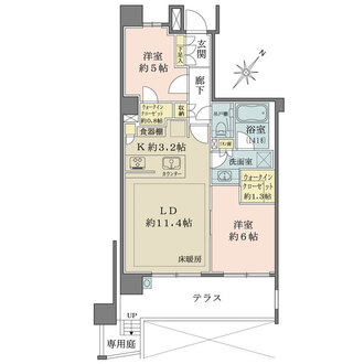 ザ・パークハウス東雪谷の間取図