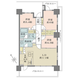 クレヴィアタワー目黒不動前の間取図