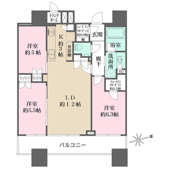 パークシティ大崎ザ・タワーの間取図