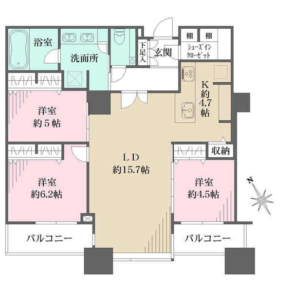 東京ツインパークスレフトウイングの間取図