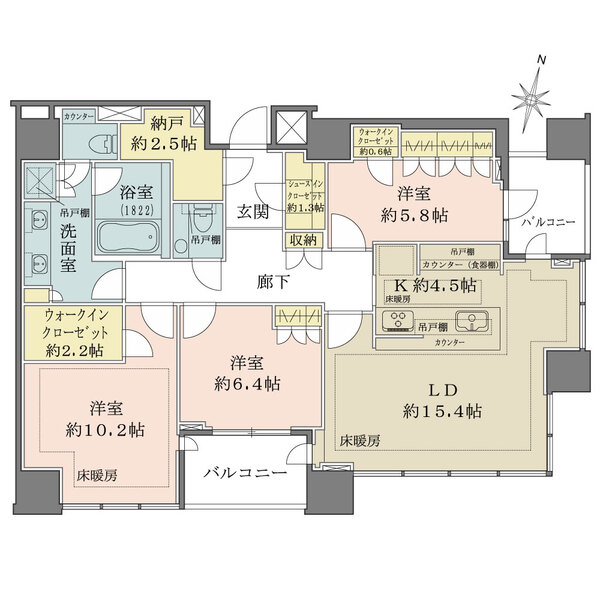 ザ・パークハウス白金二丁目タワーの間取図