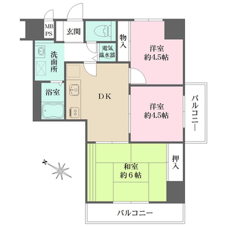 日本橋箱崎ハイツの間取図