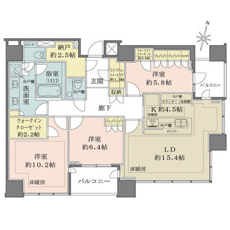 ザ・パークハウス白金二丁目タワーの間取図