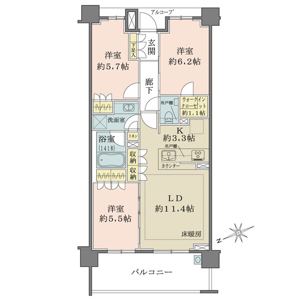 ザ・パークハウス東戸塚レジデンスの間取図