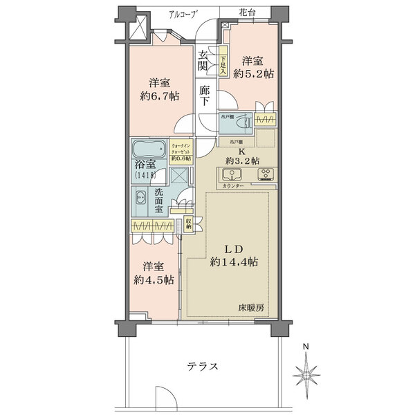ザ・パークハウス茅ヶ崎東海岸南の間取図