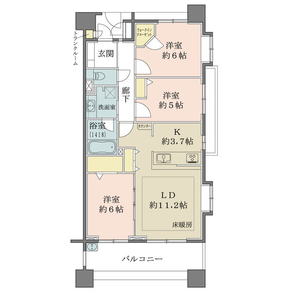 藤和シティホームズ南藤沢リーセントレーベルの間取図