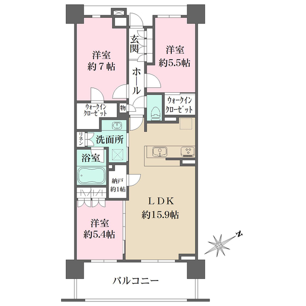 ザ・パークハウス東戸塚レジデンスの間取図