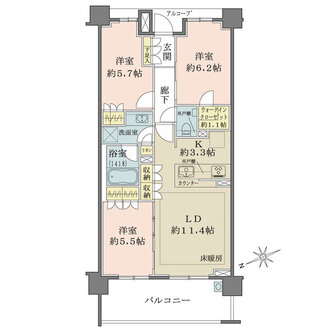 ザ・パークハウス東戸塚レジデンスの間取図