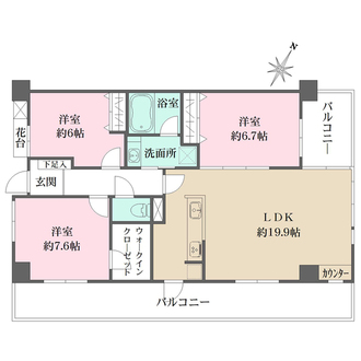 ランドステージ下永谷駅前壱番館の間取図