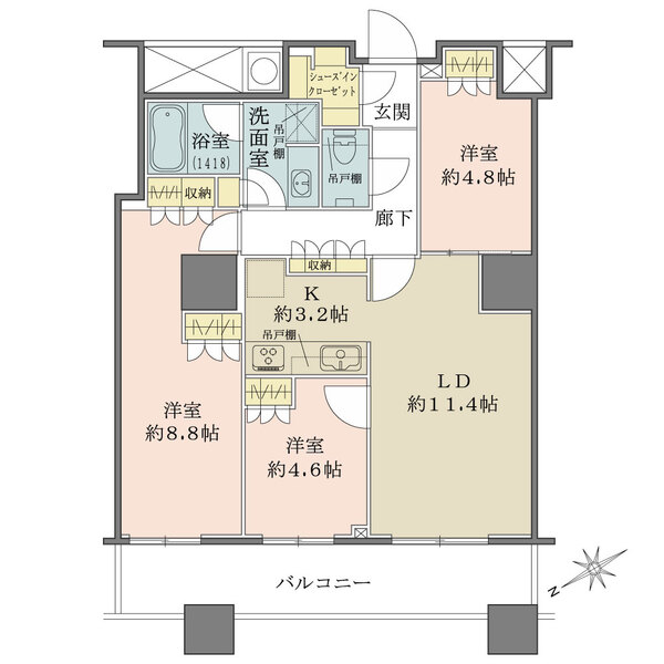 ザ・パークハウス西新宿タワー60の間取図