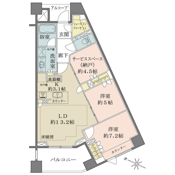 パークハウス東中野リヴゴーシュの間取図