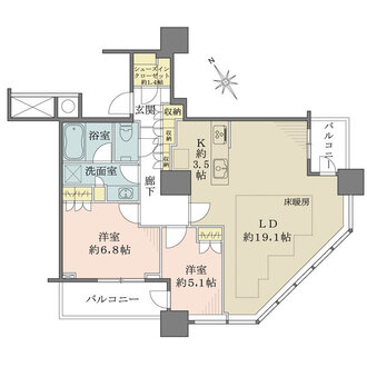 ザ・パークハウス西新宿タワー60の間取図