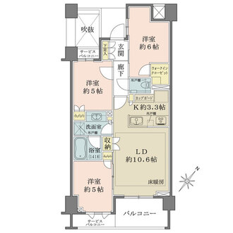 ブリリア東中野パークサイドヒルズの間取図