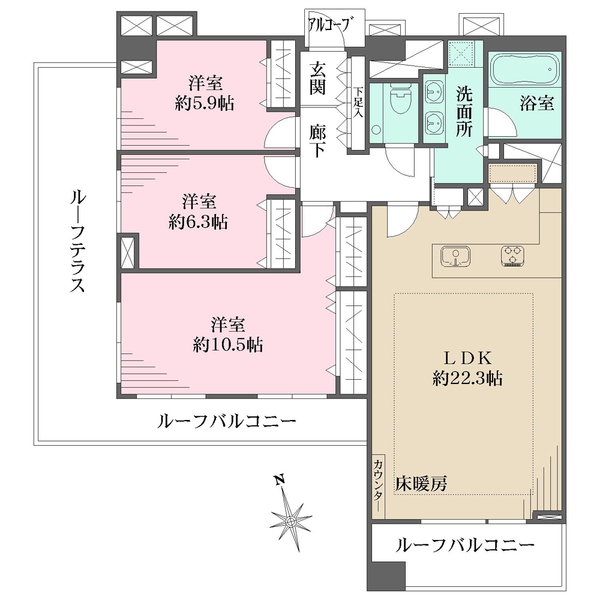 アクシアフォレスタ麻布の間取図