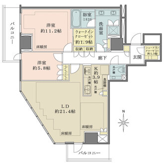 ザ・パークハウス三田タワーの間取図