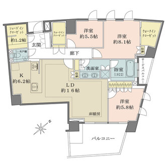 プラウド南麻布の間取図