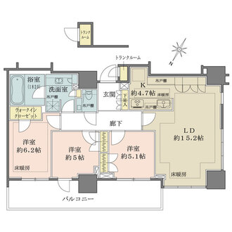 ザ・パークハウス高輪タワーの間取図