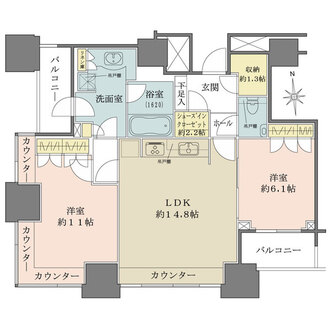 高輪ザ・レジデンスの間取図