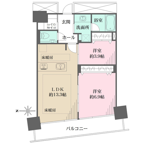 M.M.TOWERS FORESIS R棟の間取図