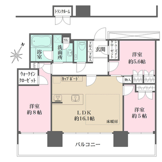Brillia Grandeみなとみらい OCEAN＆PARKの間取図